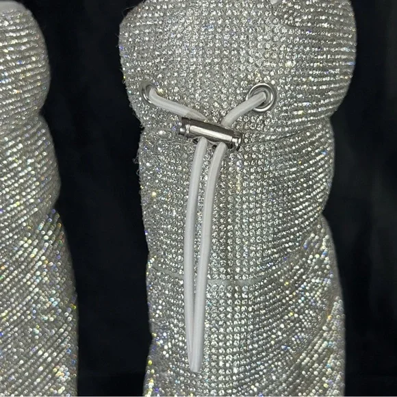 New in box, Steve Madden Rhinestones Silver Puffer Stiletto Dress Booties - Picture 6 of 9